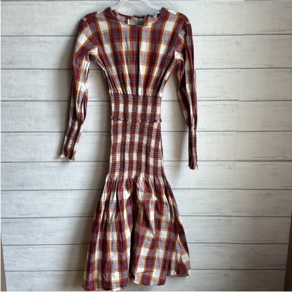 Something Navy Plaid Smocked Dress - Picture 2 of 10